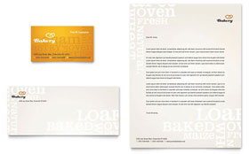 Artisan Bakery Business Card & Letterhead Template - Word, Publisher, InDesign, Illustrator, Pages, QuarkXPress, CorelDraw