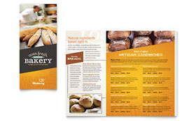 Artisan Bakery Takeout Menu Template - Word, Publisher, InDesign, Illustrator, Pages, QuarkXPress, CorelDraw