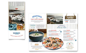 Seafood Restaurant Takeout Menu Template - Word, Publisher, InDesign, Illustrator, Pages, QuarkXPress, CorelDraw
