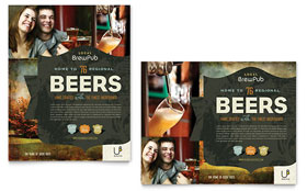 Brewery & Brew Pub Poster Template - Word, Publisher, InDesign, Illustrator, Pages, QuarkXPress, CorelDraw