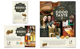Brewery & Brew Pub Flyer & Ad Template - Word, Publisher, InDesign, Illustrator, Pages, QuarkXPress, CorelDraw