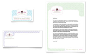 Bakery & Cupcake Shop Business Card & Letterhead Template - Word, Publisher, InDesign, Illustrator, Pages, QuarkXPress, CorelDraw