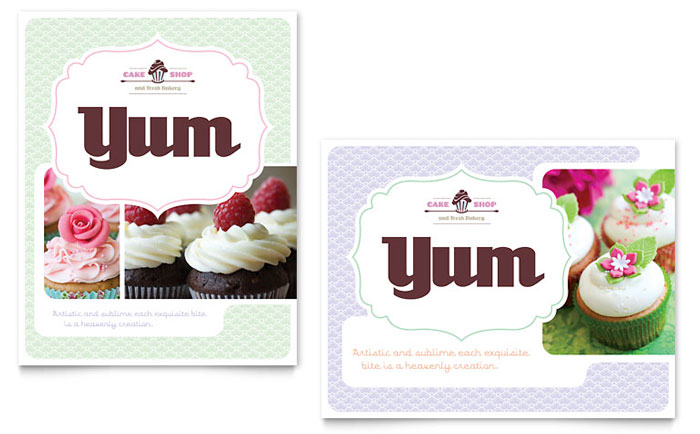 Bakery & Cupcake Shop Poster Template - Word, Publisher, InDesign, Illustrator, Pages, QuarkXPress, CorelDraw
