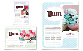 Bakery & Cupcake Shop Flyer & Ad Template - Word, Publisher, InDesign, Illustrator, Pages, QuarkXPress, CorelDraw