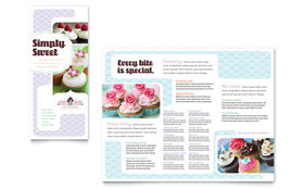 Bakery & Cupcake Shop Trifold Brochure Template - Word, Publisher, InDesign, Illustrator, Pages, QuarkXPress, CorelDraw