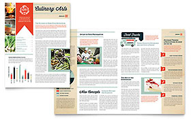 Culinary School Newsletter Template - Word, Publisher, InDesign, Illustrator, Pages, QuarkXPress, CorelDraw