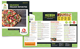 Pizza Parlor Menu Template - Word, Publisher, InDesign, Illustrator, Pages, QuarkXPress, CorelDraw