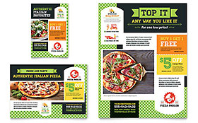 Pizza Parlor Flyer & Ad Template - Word, Publisher, InDesign, Illustrator, Pages, QuarkXPress, CorelDraw