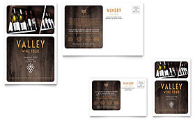 Winery Postcard Template - Word, Publisher, InDesign, Illustrator, Pages, QuarkXPress, CorelDraw