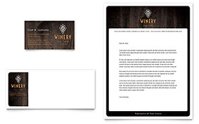 Winery Business Card & Letterhead Template - Word, Publisher, InDesign, Illustrator, Pages, QuarkXPress, CorelDraw