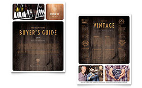 Winery Datasheet Template - Word, Publisher, InDesign, Illustrator, Pages, QuarkXPress, CorelDraw