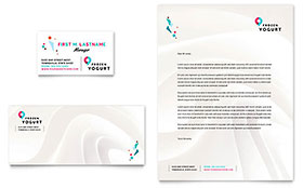 Frozen Yogurt Shop Business Card & Letterhead Template - Word, Publisher, InDesign, Illustrator, Pages, QuarkXPress, CorelDraw