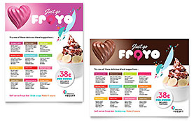 Frozen Yogurt Shop Poster Template - Word, Publisher, InDesign, Illustrator, Pages, QuarkXPress, CorelDraw