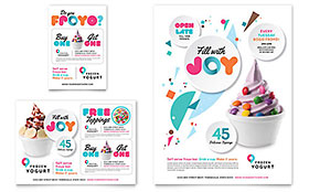Frozen Yogurt Shop Flyer & Ad Template - Word, Publisher, InDesign, Illustrator, Pages, QuarkXPress, CorelDraw