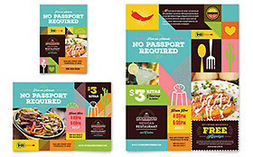 Mexican Food & Cantina Flyer & Ad Template - Word, Publisher, InDesign, Illustrator, Pages, QuarkXPress, CorelDraw
