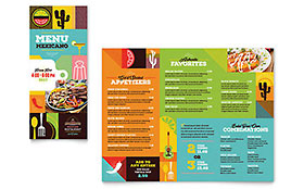 Mexican Food & Cantina Takeout Menu Template - Word, Publisher, InDesign, Illustrator, Pages, QuarkXPress, CorelDraw
