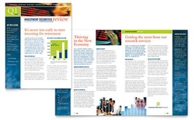 Investment Securities Company Newsletter Template - Word, Publisher, InDesign, Illustrator, Pages, QuarkXPress, CorelDraw