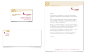 Investment Company Business Card & Letterhead Template - Word, Publisher, InDesign, Illustrator, Pages, QuarkXPress, CorelDraw