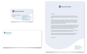 Business Bank Business Card & Letterhead Template - Word, Publisher, InDesign, Illustrator, Pages, QuarkXPress, CorelDraw