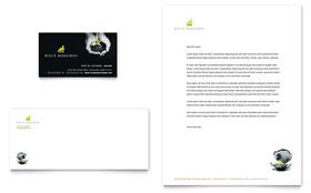 Wealth Management Services Business Card & Letterhead Template - Word, Publisher, InDesign, Illustrator, Pages, QuarkXPress, CorelDraw