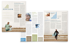 Retirement Investment Services Newsletter Template - Word, Publisher, InDesign, Illustrator, Pages, QuarkXPress, CorelDraw