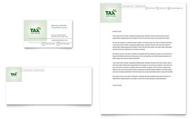 Accounting & Tax Services Business Card & Letterhead Template - Word, Publisher, InDesign, Illustrator, Pages, QuarkXPress, CorelDraw