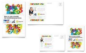 Bookkeeping Services Postcard Template - Word, Publisher, InDesign, Illustrator, Pages, QuarkXPress, CorelDraw