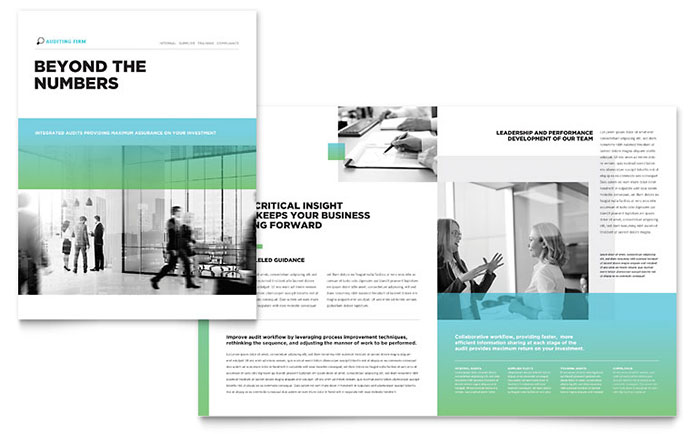 Auditing Firm Brochure Template - Word, Publisher, InDesign, Illustrator, Pages, QuarkXPress, CorelDraw