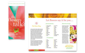 Florist Shop Trifold Brochure Template - Word, Publisher, InDesign, Illustrator, Pages, QuarkXPress, CorelDraw