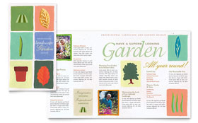 Garden & Landscape Design Trifold Brochure Template - Word, Publisher, InDesign, Illustrator, Pages, QuarkXPress, CorelDraw