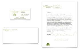 Garden & Landscape Design Business Card & Letterhead Template - Word, Publisher, InDesign, Illustrator, Pages, QuarkXPress, CorelDraw