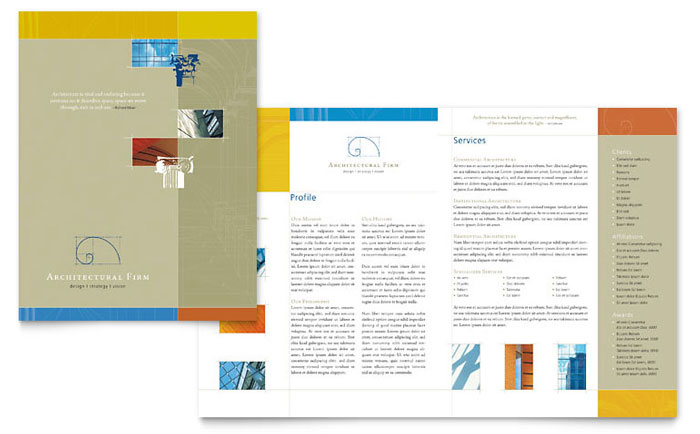 Architectural Firm Brochure Template - Word, Publisher, InDesign, Illustrator, Pages, QuarkXPress, CorelDraw