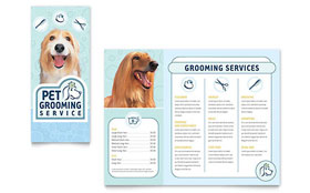 Pet Grooming Service Trifold Brochure Template - Word, Publisher, InDesign, Illustrator, Pages, QuarkXPress, CorelDraw