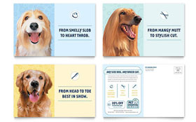 Pet Grooming Service Postcard Template - Word, Publisher, InDesign, Illustrator, Pages, QuarkXPress, CorelDraw