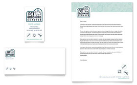 Pet Grooming Service Business Card & Letterhead Template - Word, Publisher, InDesign, Illustrator, Pages, QuarkXPress, CorelDraw
