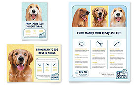 Pet Grooming Service Flyer & Ad Template - Word, Publisher, InDesign, Illustrator, Pages, QuarkXPress, CorelDraw