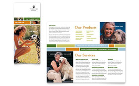 Veterinarian Clinic Trifold Brochure Template - Word, Publisher, InDesign, Illustrator, Pages, QuarkXPress, CorelDraw