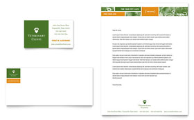 Veterinarian Clinic Business Card & Letterhead Template - Word, Publisher, InDesign, Illustrator, Pages, QuarkXPress, CorelDraw