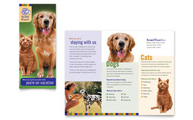 Dog Kennel & Pet Day Care Trifold Brochure Template - Word, Publisher, InDesign, Illustrator, Pages, QuarkXPress, CorelDraw