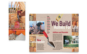 Home Builder & Contractor Trifold Brochure Template - Word, Publisher, InDesign, Illustrator, Pages, QuarkXPress, CorelDraw