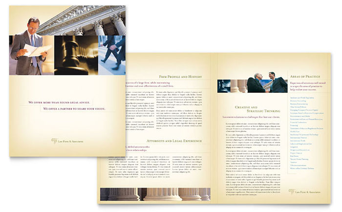 Attorney & Legal Services Brochure Template - Word, Publisher, InDesign, Illustrator, Pages, QuarkXPress, CorelDraw