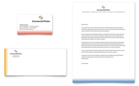 Commercial Printer Business Card & Letterhead Template - Word, Publisher, InDesign, Illustrator, Pages, QuarkXPress, CorelDraw