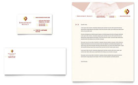 Employment Agency & Jobs Fair Business Card & Letterhead Template - Word, Publisher, InDesign, Illustrator, Pages, QuarkXPress, CorelDraw