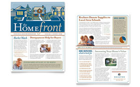 Real Estate Agent Newsletter Template - Word, Publisher, InDesign, Illustrator, Pages, QuarkXPress, CorelDraw