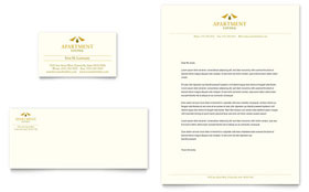 Apartment Living Business Card & Letterhead Template - Word, Publisher, InDesign, Illustrator, Pages, QuarkXPress, CorelDraw
