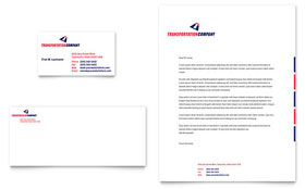 Transportation Company Business Card & Letterhead Template - Word, Publisher, InDesign, Illustrator, Pages, QuarkXPress, CorelDraw