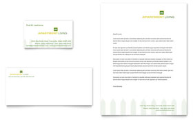 Apartment Living Business Card & Letterhead Template - Word, Publisher, InDesign, Illustrator, Pages, QuarkXPress, CorelDraw