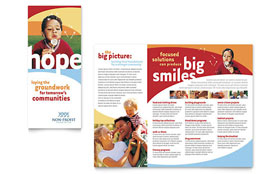 Community Non Profit Trifold Brochure Template - Word, Publisher, InDesign, Illustrator, Pages, QuarkXPress, CorelDraw