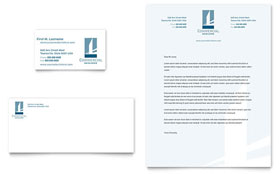 Commercial Developer Business Card & Letterhead Template - Word, Publisher, InDesign, Illustrator, Pages, QuarkXPress, CorelDraw