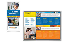 Heating & Air Conditioning Trifold Brochure Template - Word, Publisher, InDesign, Illustrator, Pages, QuarkXPress, CorelDraw
